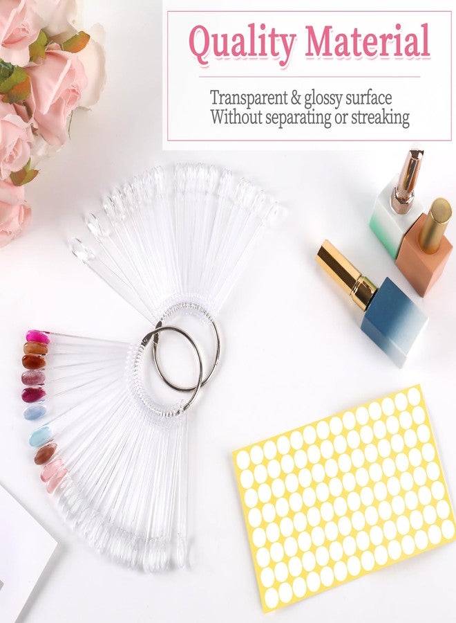 BQAN 50Pcs Nail Swatch Sticks with Ring, Nails Art Polish Display | Nail Practice Sticks | False Nails Sample Stick for Home or Salon Use - Image 2